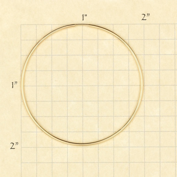 14k GF Endless Hoop Earrings 50mm/2.00" - Picture 3 of 4